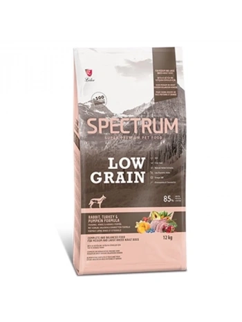 Spectrum Düşük Tahıllı Tavşanlı Hindili ve Bal Kabaklı Orta ve Büyük Irk Yetişkin Köpek Maması 12 Kg