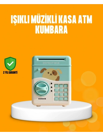 Su Yeşili ATM Kasa Görünümlü Elektronik Şifreli Çocuk Kumbarası
