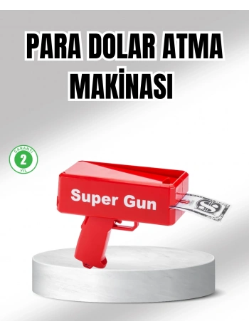 Super Money Gun Para Saçma Tabancası Yüksek Atış Güçlü Kırmızı Model