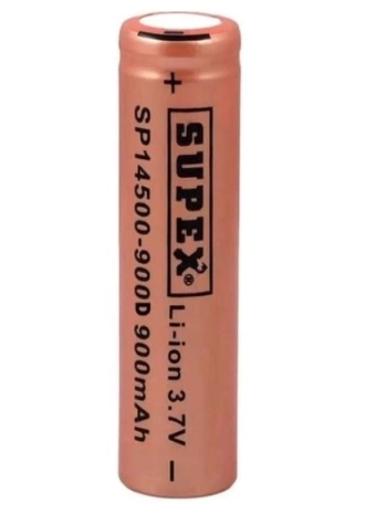 SUPEX 14500-900D LİTYUM ION 3.7V 900MAH ŞARJ EDİLEBİLİR DÜZ KAFA BAŞLIKSIZ PİL (5047)