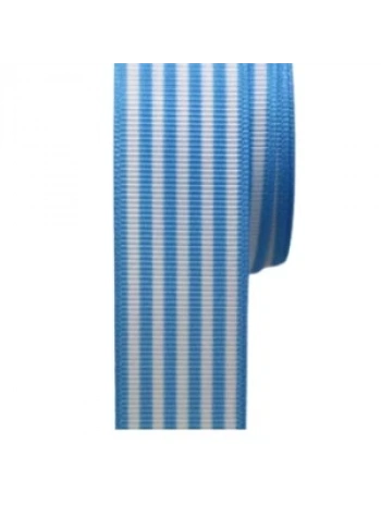 Tafta Çizgi Desen Kurdele 25 Mm Mavi 10 Metre