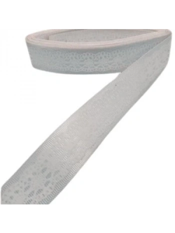 Tafta Dantel Görünümlü Kurdele Gri 25 Mm 10 Metre