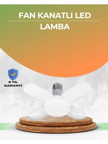 Tasarruflu Pervane LED Ampül 4 Kollu 60 Watt Geniş Alan Aydınlatma