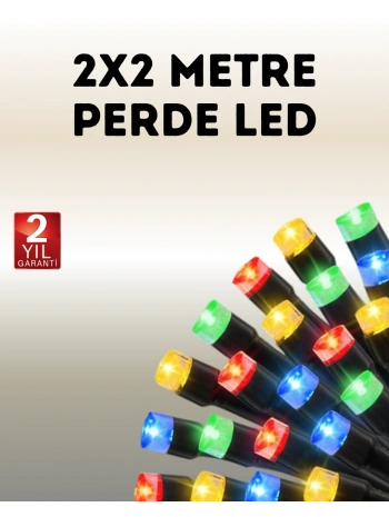 Taşınabilir Pil İle Çalışan LED Işık – 2x2 Metre Perde Modeli