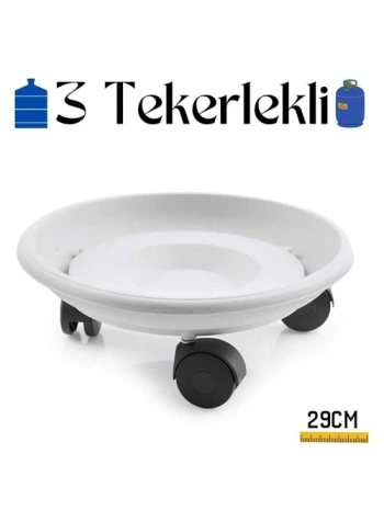 Tekerlekli Damacana ve Tüp Altlığı Beyaz