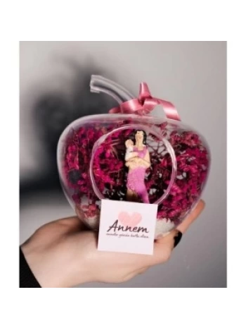 Teraryum Mini Elma Bebek Tutan Anne Temalı Hediye