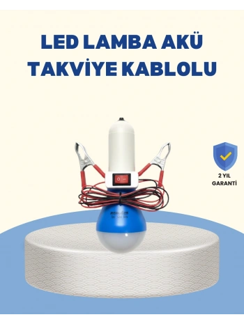 Timsah Kıskaçlı 12V LED Ampul Kamp ve Acil Durum Lambası