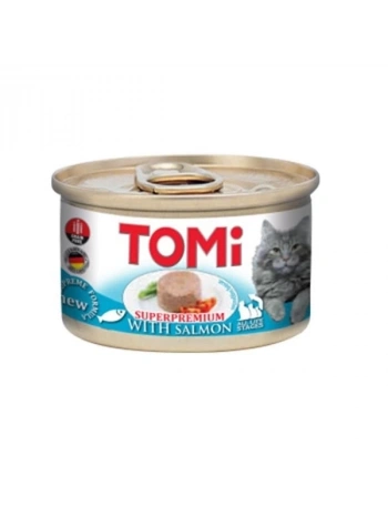 Tomi Kıyılmış Somonlu Tahılsız Yetişkin Konserve Kedi Maması 85 Gr