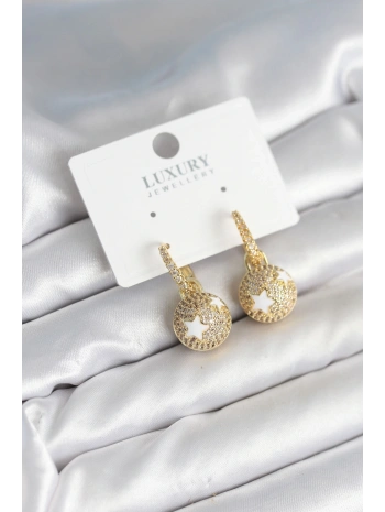 Top Yıldız Model Zirkon Taşlı Kadın Küpe