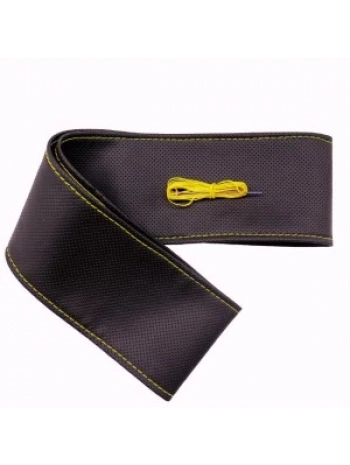 Tüm Araçlara Uyumlu Vinil Direksiyon Kılıfı, Dikmeli Sarı Dikişli