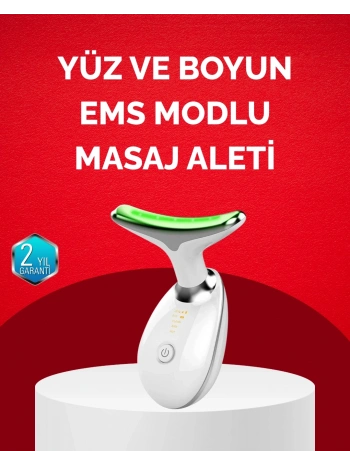 USB Şarjlı LED Işık Terapili Yüz Boyun Bakım Cihazı