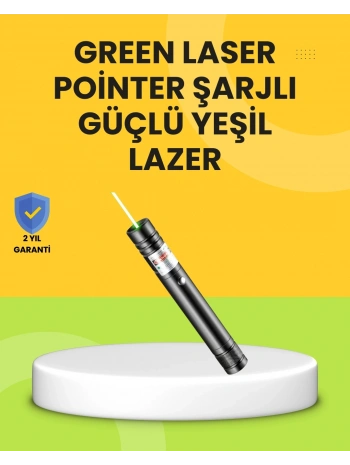 Uzun Mesafe Görünürlüklü Yeşil Lazer Pointer Şarjlı