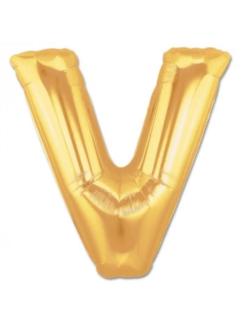 V Harf Folyo Balon Altın Renk  40 inç (5047)