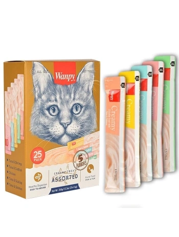 Wanpy Karışık Sıvı Kedi Ödül Maması 25x14 Gr