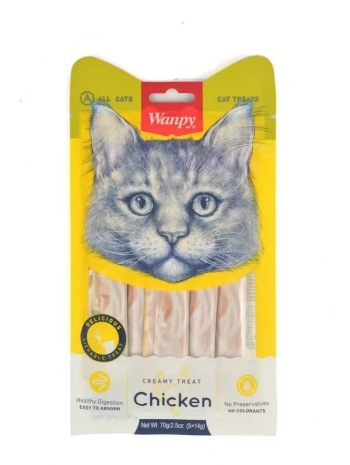 Wanpy Tavuklu Sıvı Kedi Ödül Maması 5x14 Gr