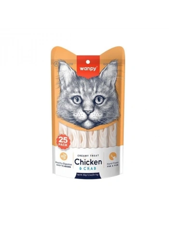 Wanpy Tavuklu ve Yengeçli Sıvı Kedi Ödülü 14 Gr 25 Adet