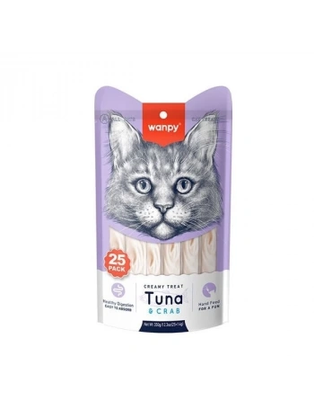 Wanpy Ton Balıklı ve Yengeçli Sıvı Kedi Ödülü 14 Gr 25 Adet