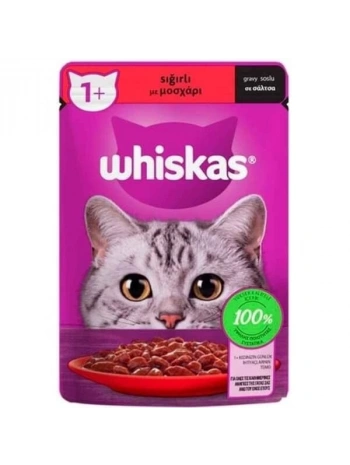 Whiskas Pouch Sos İçerisinde Sığır Etli Yetişkin Konserve Kedi Maması 85 Gr