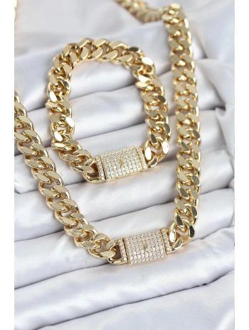 Xuping Gurmet Gold Renk Kolye ve Bileklik Seti