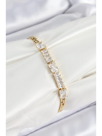 Xuping Pirinç Parçalı Su Yolu Model Gold Renk Kadın Bileklik