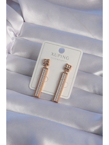XUPİNG Rose Renk Zirkon Taşlı Su Yolu Küpe