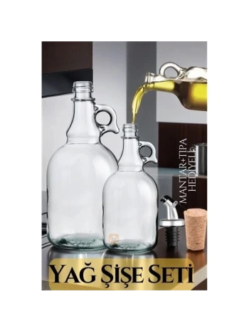 Yağ Şişe Seti 4 Adet Mantar ve Tıpa F.Geronimo Design