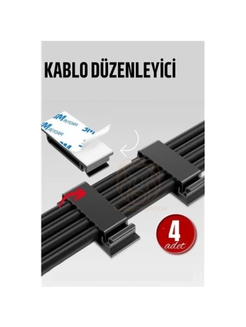 Yapışkanlı Kablo Düzenleyici Klips 4 ADET