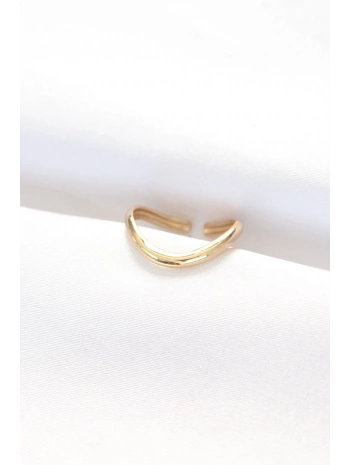 Yassı Gold Renk Ayarlanabilir Yüzük