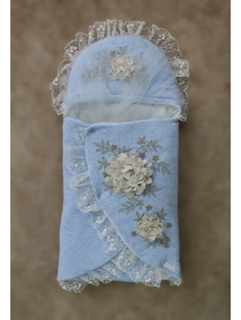 Yenidoğan Üç Gül Bahçesi Erkek Kundak Bebek Battaniyesi