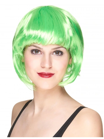 Yeşil Parti Peruğu Kısa Küt Saç (5047)