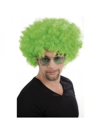 Yeşil Renk Kıvırcık Afro Bonus Peruk (5047)