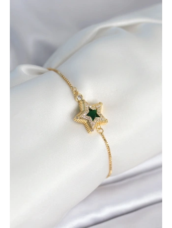 Yıldız Model Asansörlü Gold Renk Kadın Bileklik