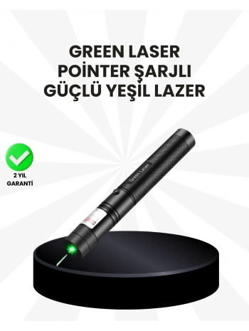 Yüksek Güçlü Yeşil Lazer Pointer 5000mW Şarjlı