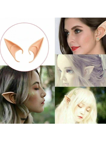 Yumuşak Malzemeden İmal Lateks Elf Kulağı 1 Çift 10x5 cm (5047)