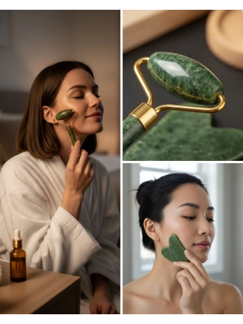 Yüz Masaj Aleti Roller ve Gua Sha 2li Set