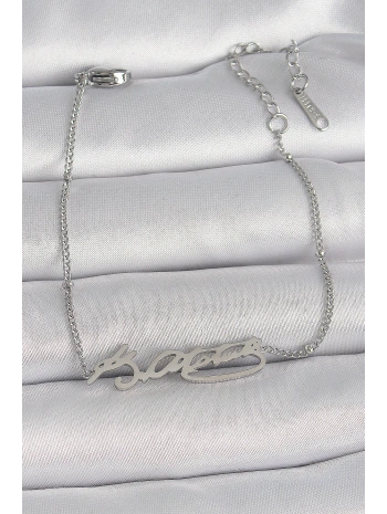 316L Çelik Gümüş Renk Atatürk İmza Model Kadın Bileklik