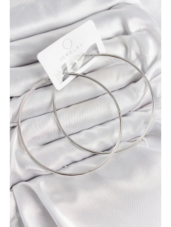 Pirinç Halka Model Gümüş Renk Kadın Küpe