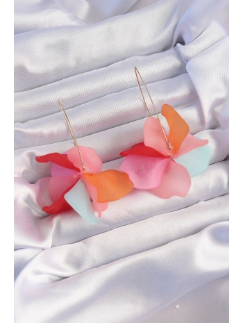 Pirinç Karışık Soft Renkli Flora Küpe