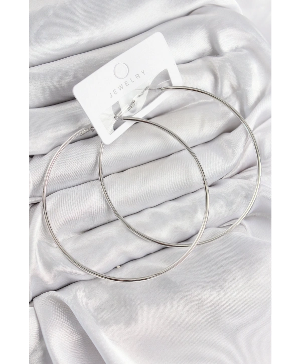 Pirinç Halka Model Gümüş Renk Kadın Küpe