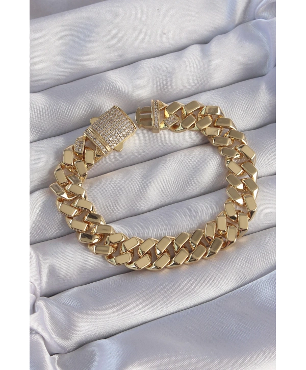 Vip Seri Gurmet Zirkon Taşlı Gold Renk Bileklik