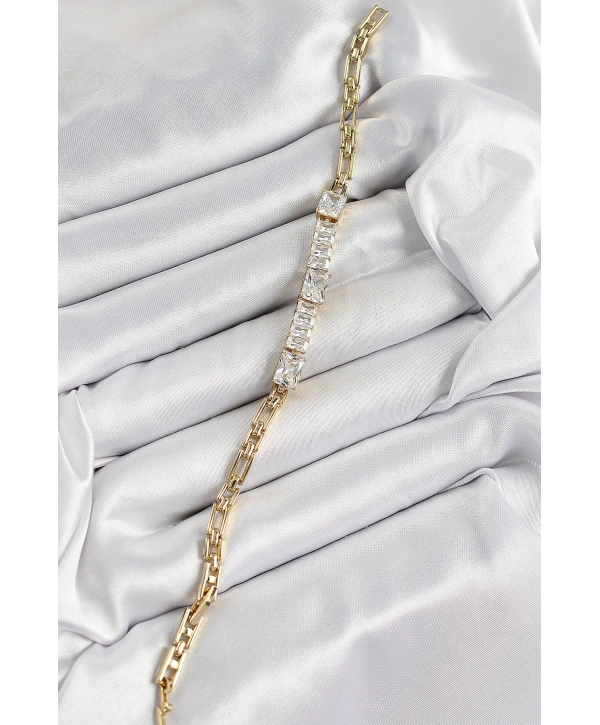 Xuping Pirinç Parçalı Su Yolu Model Gold Renk Kadın Bileklik