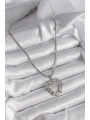 316L Çelik Gümüş Renk İtalyan Zincir Mix Renk Zirkon Taş Detay Kalp Model Kadın Kolye
