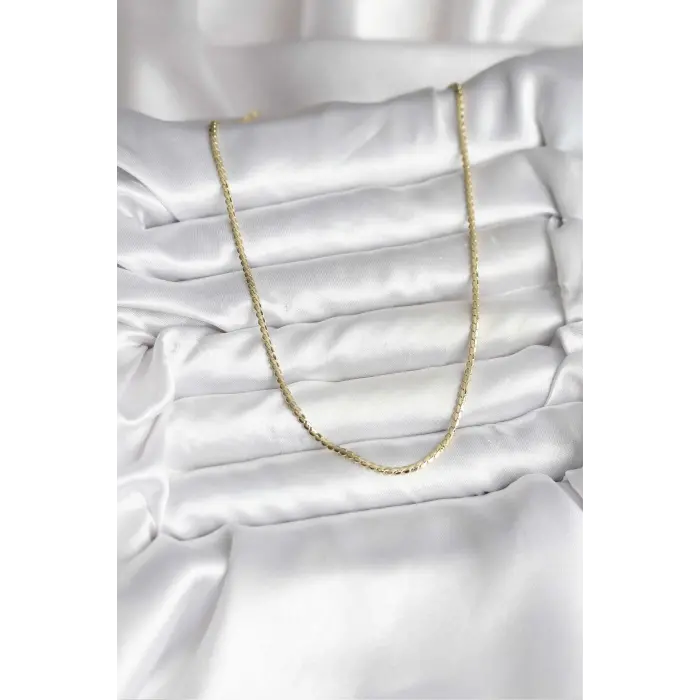14K Gold Renk Kaplama Ezme Zincir Model CM Kadın Kolye