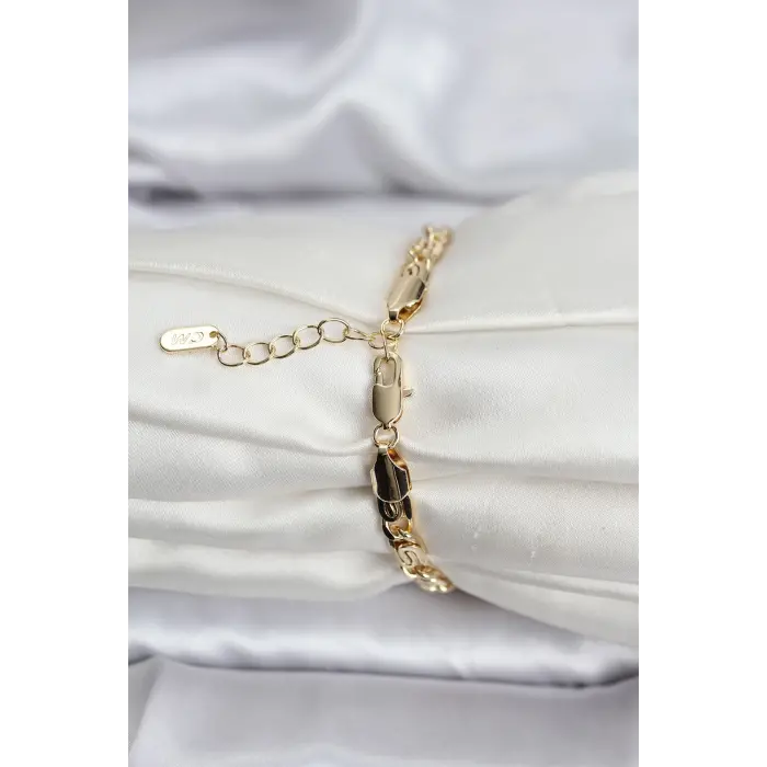 14K Gold Renk Kaplama Zincir Model CM Kadın Bileklik