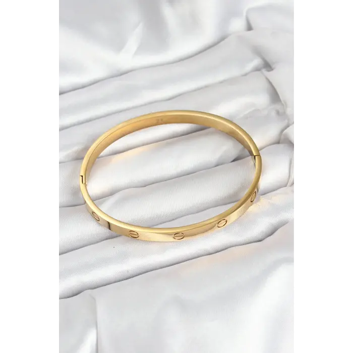 316L Çelik Gold Renk 65 mm Kadın Kelepçe Bileklik