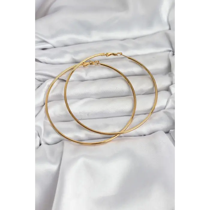 316L Çelik Gold Renk 75 mm Halka Küpe