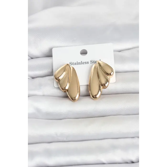 316L Çelik Gold Renk Vintage Kadın Küpe