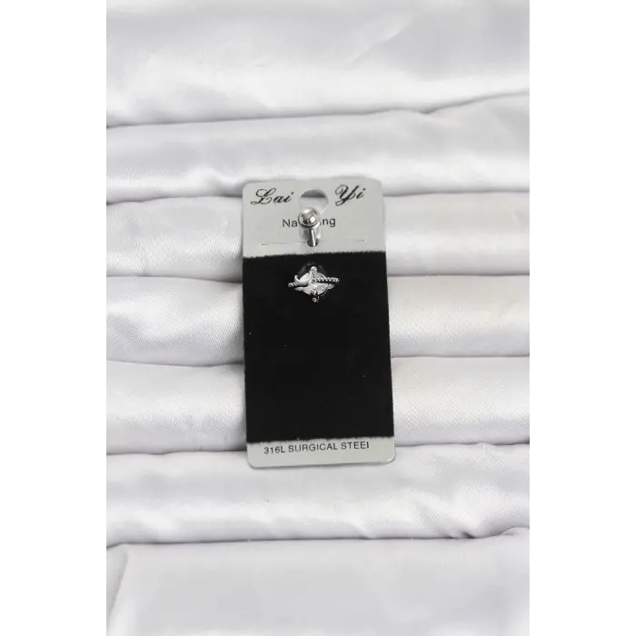 316L Cerrahi Çelik Zirkon Taşlı Göbek Piercing