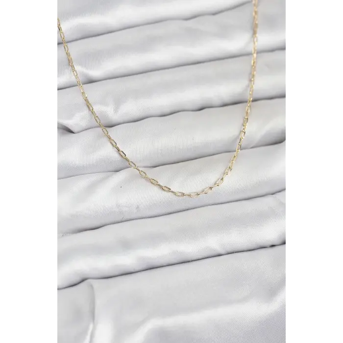CM 14K Gold Renk Ataç Zincir Model 60 cm Kadın Kolye