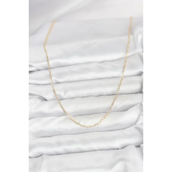 CM 14K Gold Renk Ataç Zincir Model 60 cm Kadın Kolye
